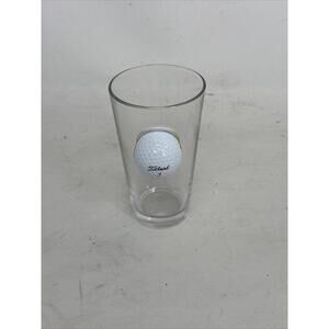 BENSHOT UNIQUE TITLEIST GOLFBALL EMBEDDED BEER BEVERAGE GLASS BAR MANCAVE GOLFER